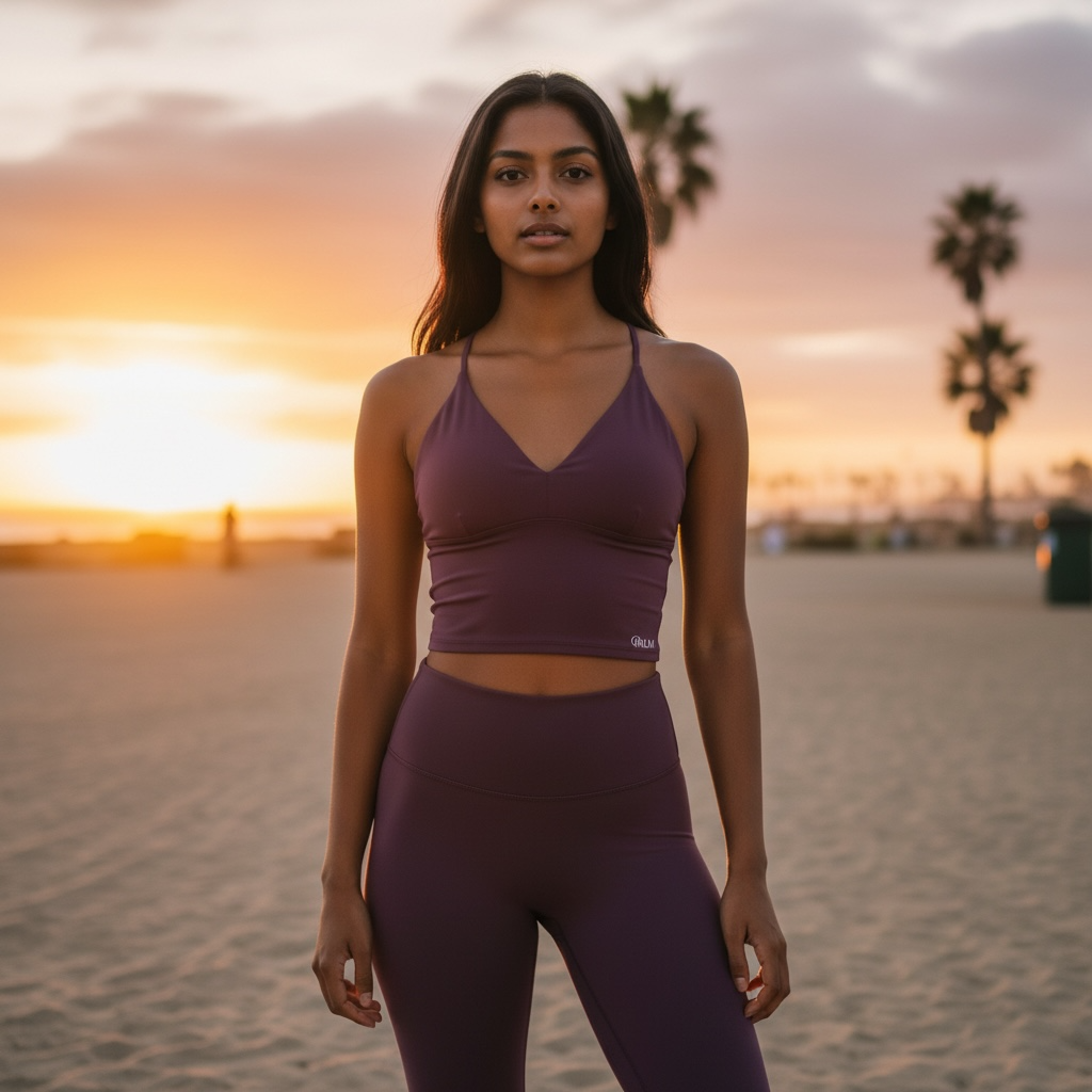 Palm Purple Leggings Gym Set