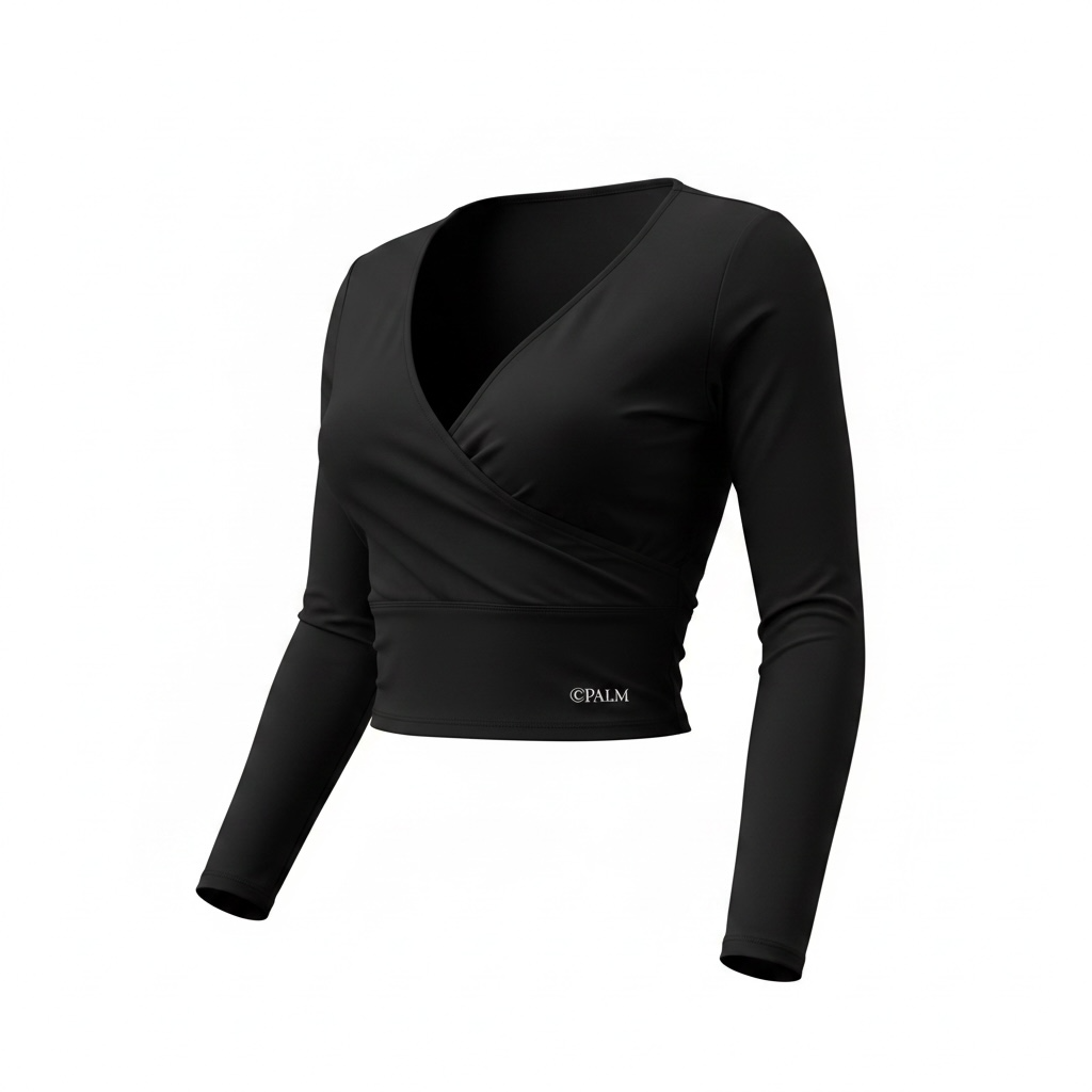 Palm Black Cropped Leggings Gym Set