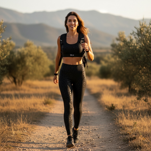 Palm Animal Print Sports Top & Leggings Set