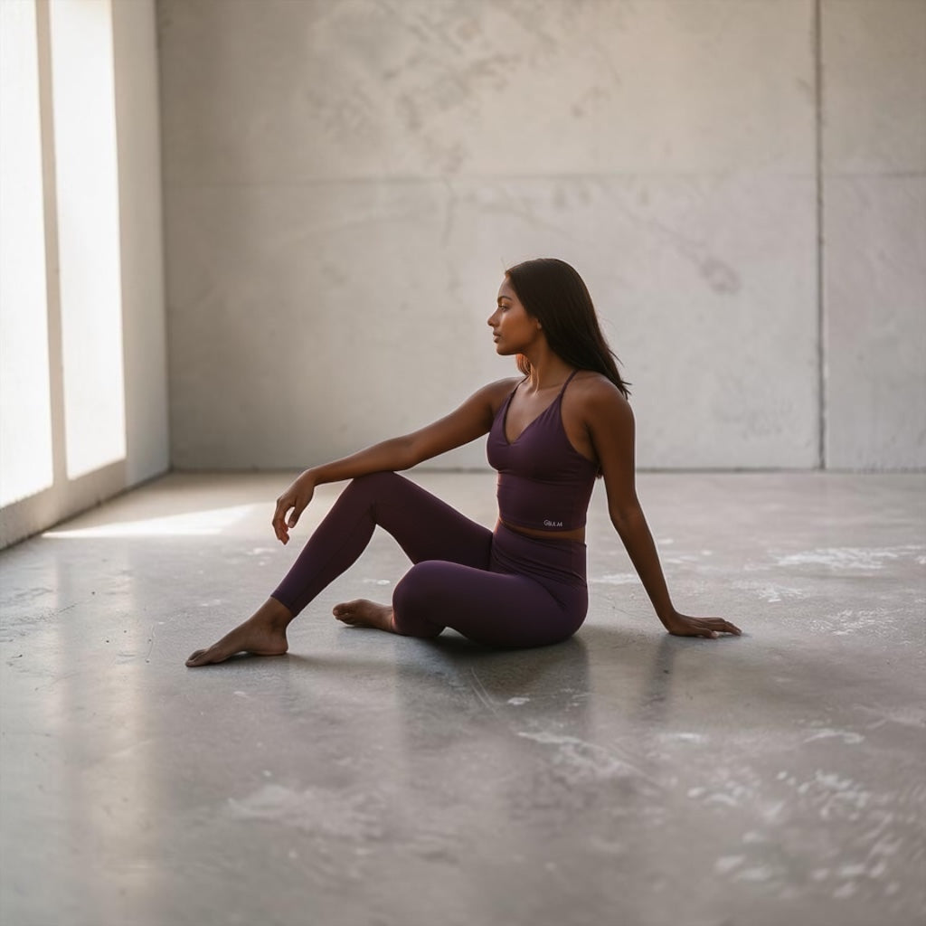 Palm Purple Leggings Gym Set