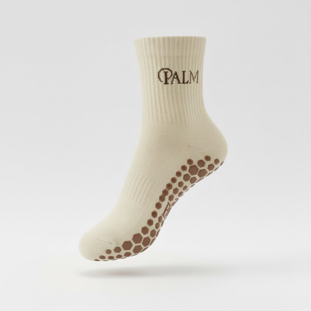 Palm Cream Grip Ankle Socks