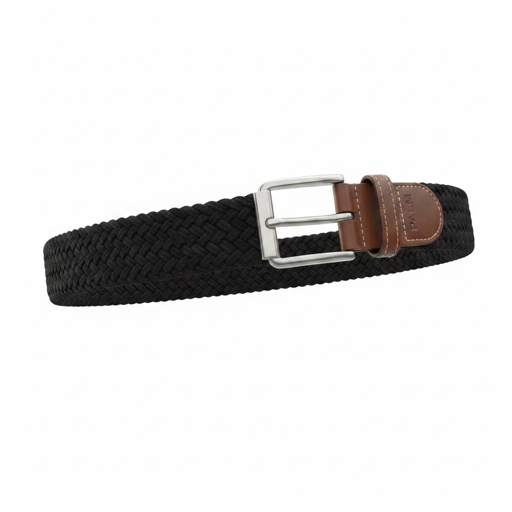 Palm Golf Belts with Real Leather Trim