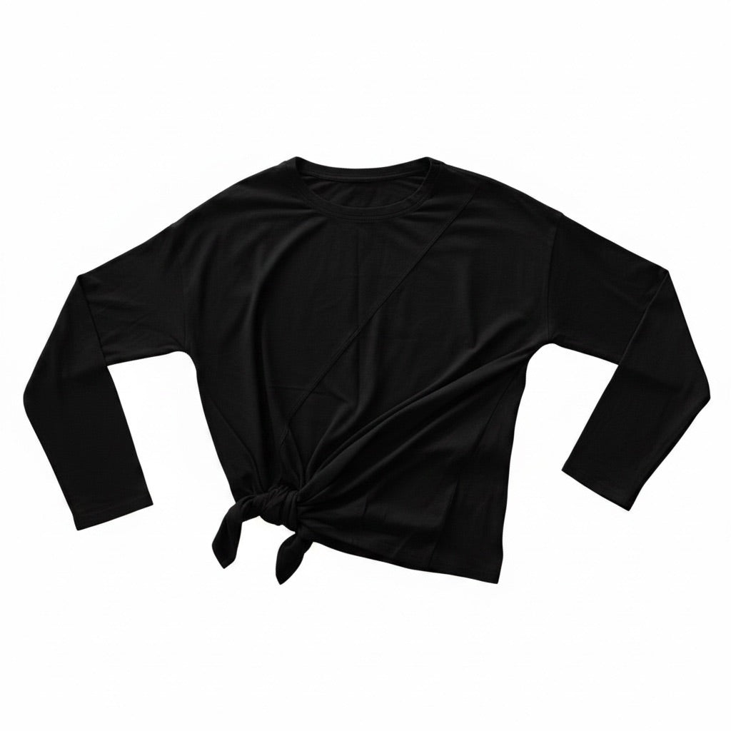 Palm Black Relaxed Fit Long Sleeved Tee