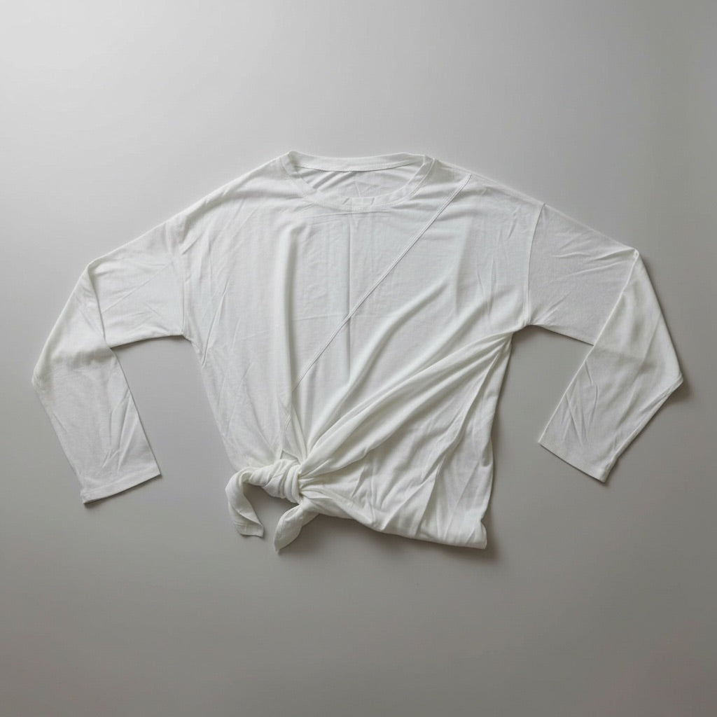 Palm White Relaxed Fit Long Sleeved Tee