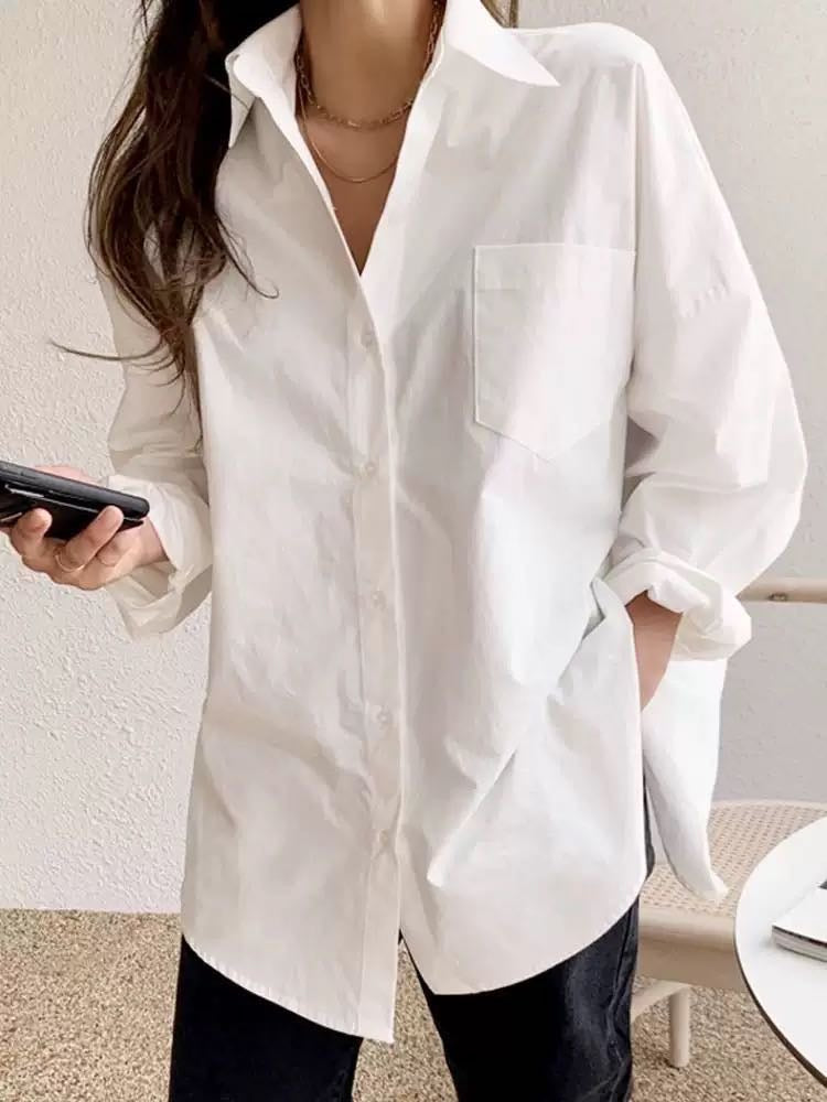 PRE ORDER Palm White Relaxed 100% Cotton Shirt
