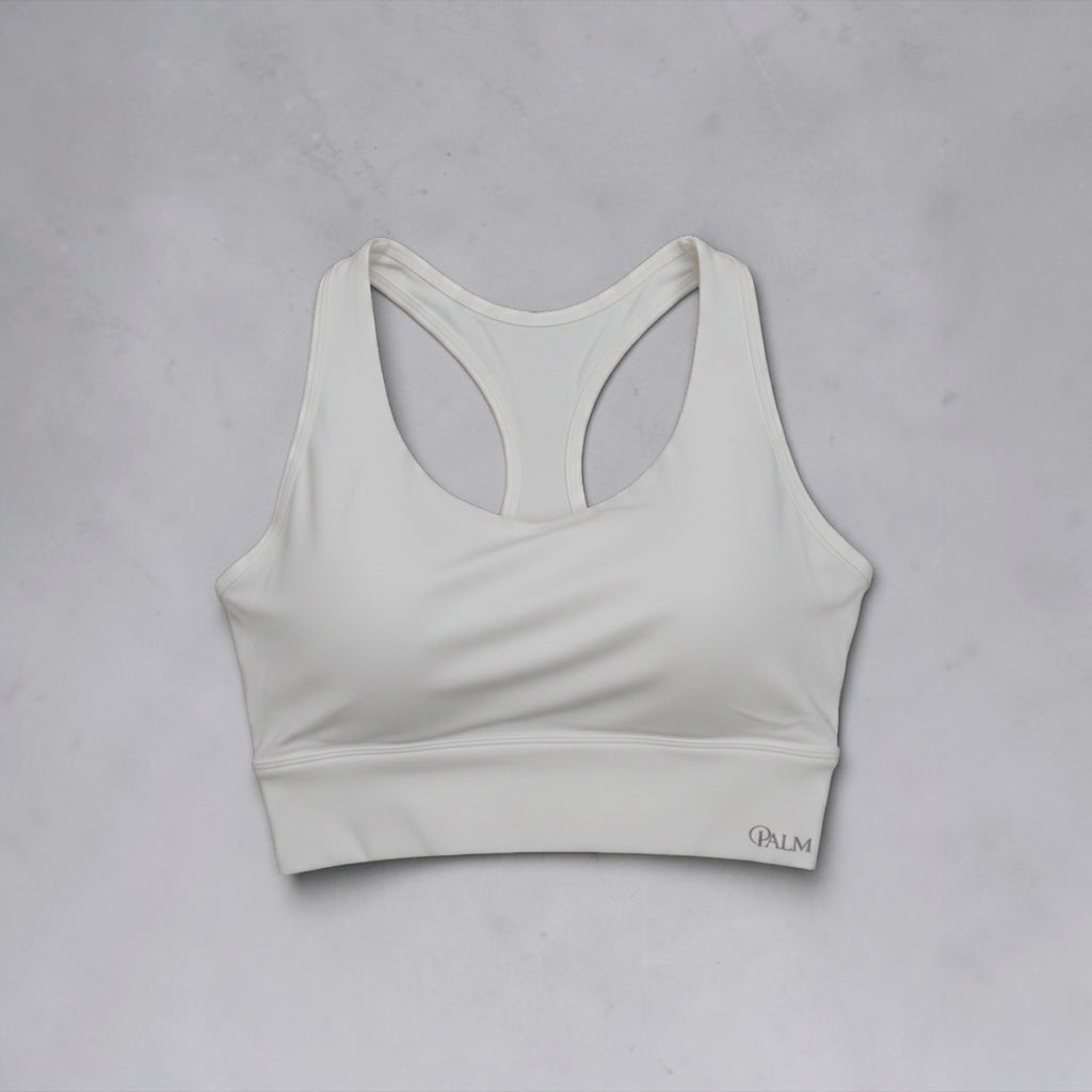 Palm White Sports Bra