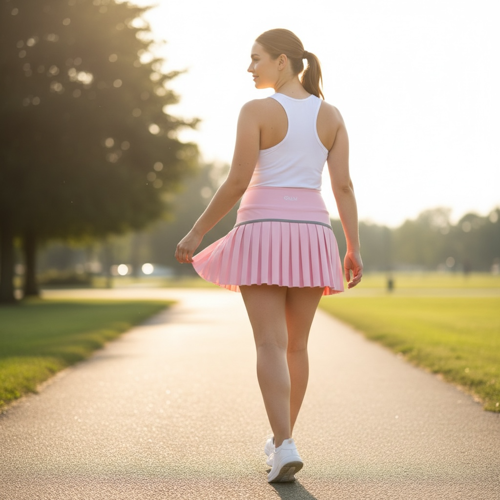 Palm Pale Pink/Grey Tennis Skort