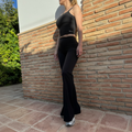 Palm Black Flares and Vest Top Set