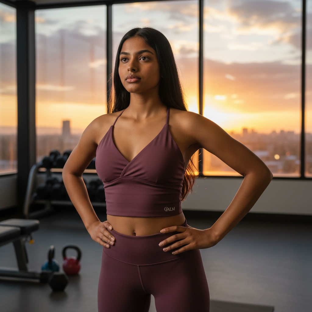 Palm Purple Leggings Gym Set