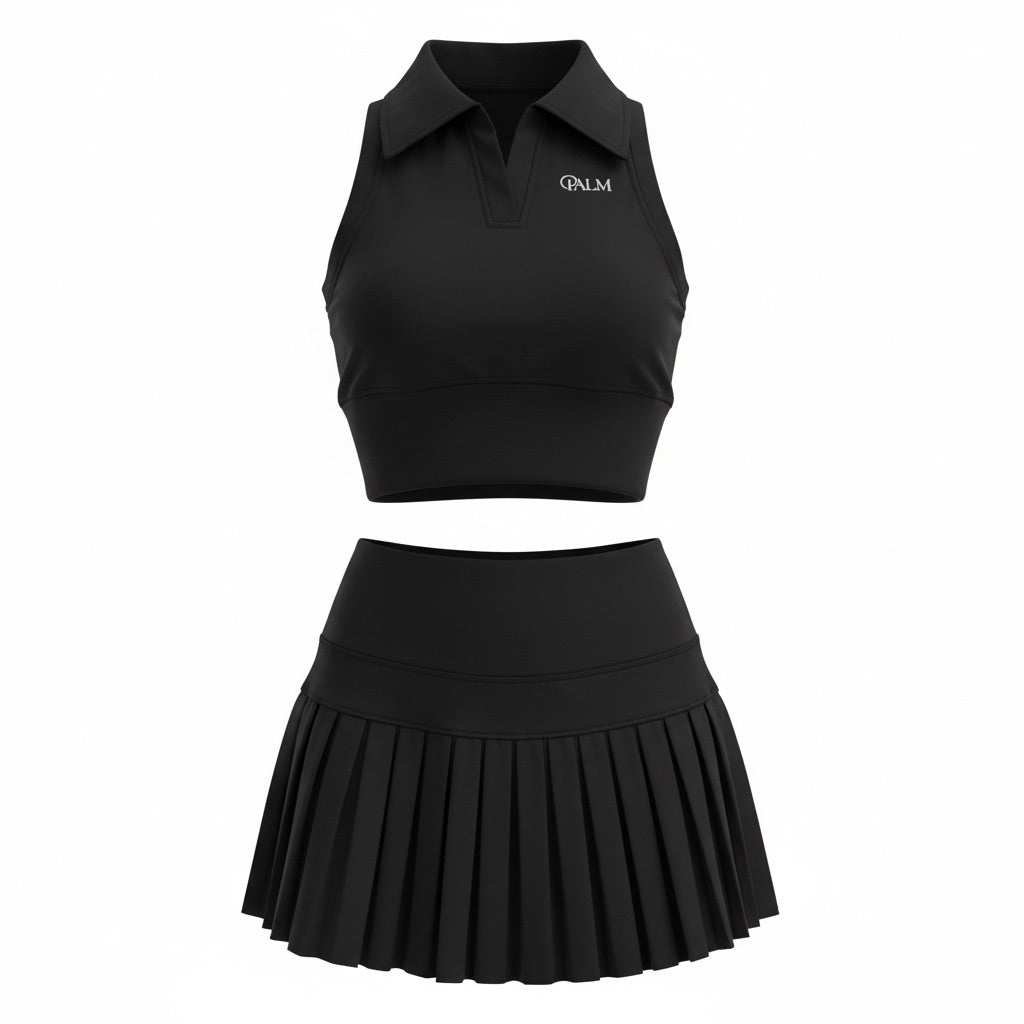 Palm Black Two Piece Tennis Set