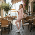 Palm Pale Pink Three Piece Leggings Set