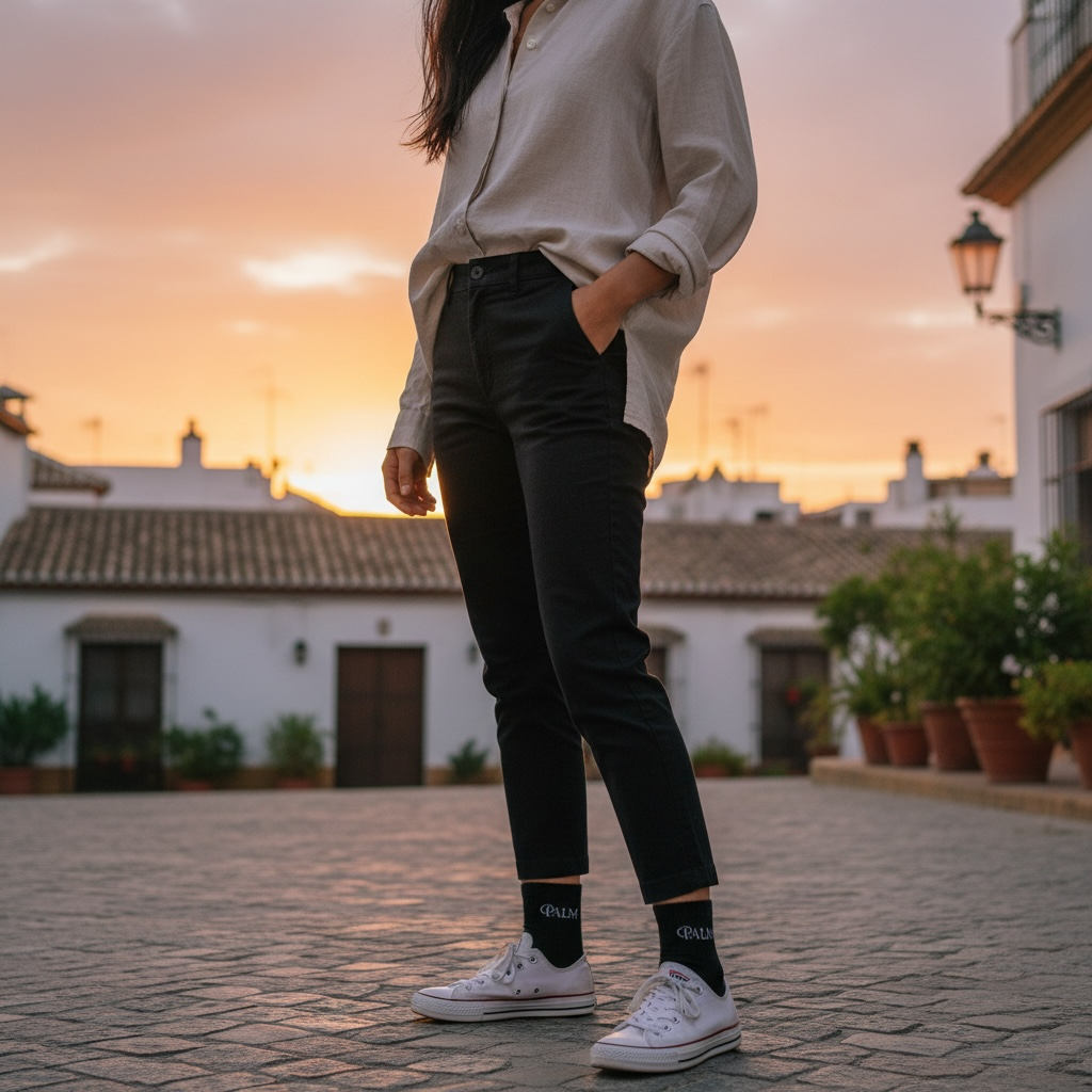 Palm Black Ankle Socks