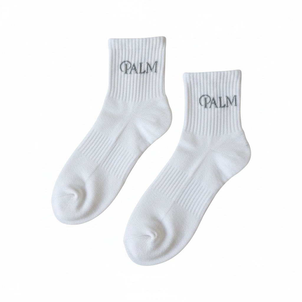 Palm White Ankle Socks