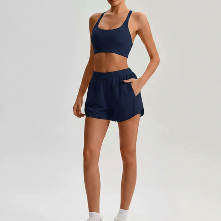 Palm Navy Running Shorts Set