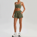 Palm Olive Green Running Shorts Set