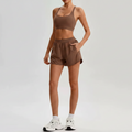 Palm Brown Running Shorts Set