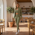 Palm Green Three Piece Leggings Set