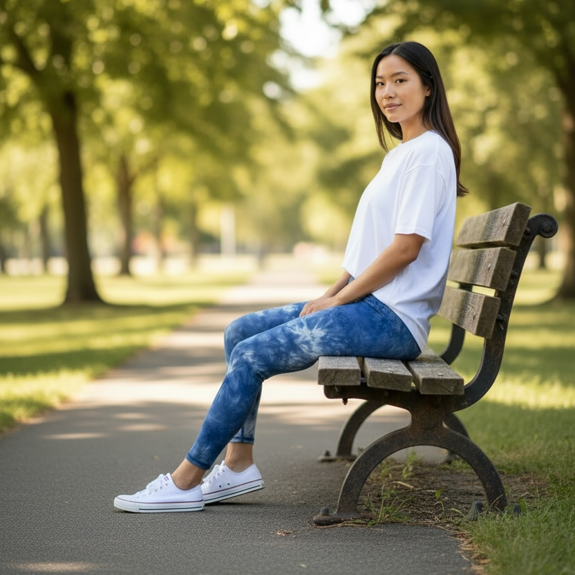 Palm Blue Tie-Dye Leggings