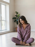 Palm Purple Cropped Hoodie Sweater