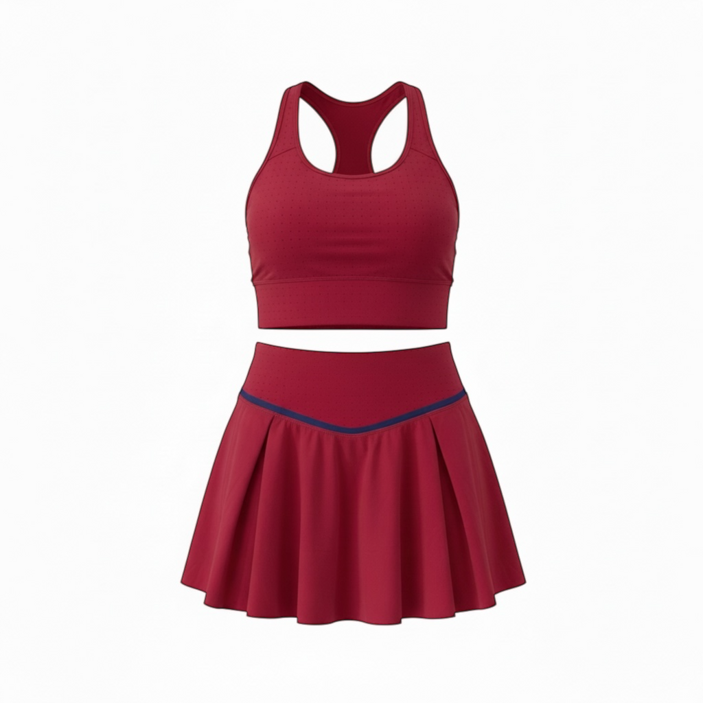 Palm Rose Red Active Wear Skorts Set