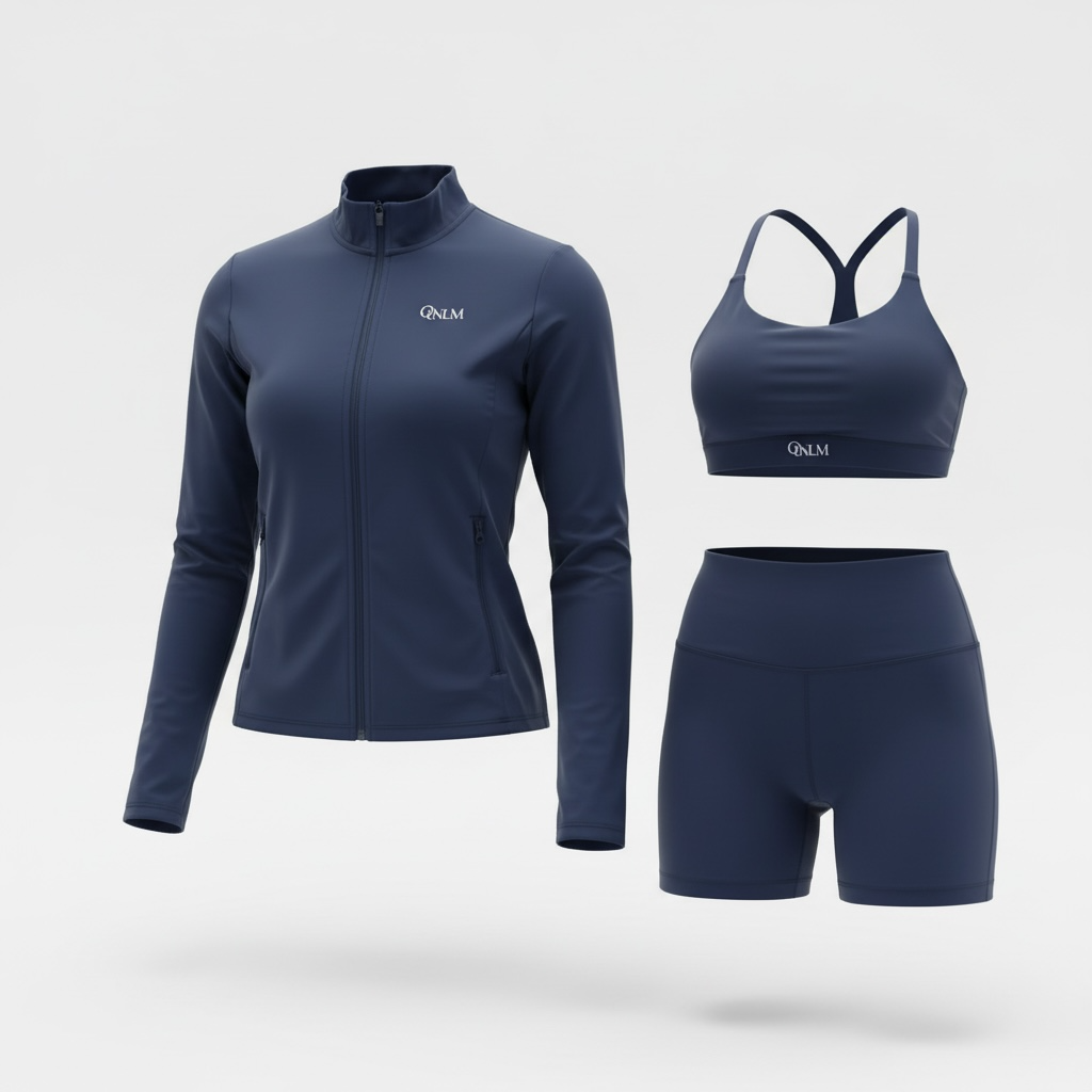 Palm Navy Three Piece Shorts Set