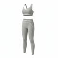 Palm Grey Piping Top & Leggings Set