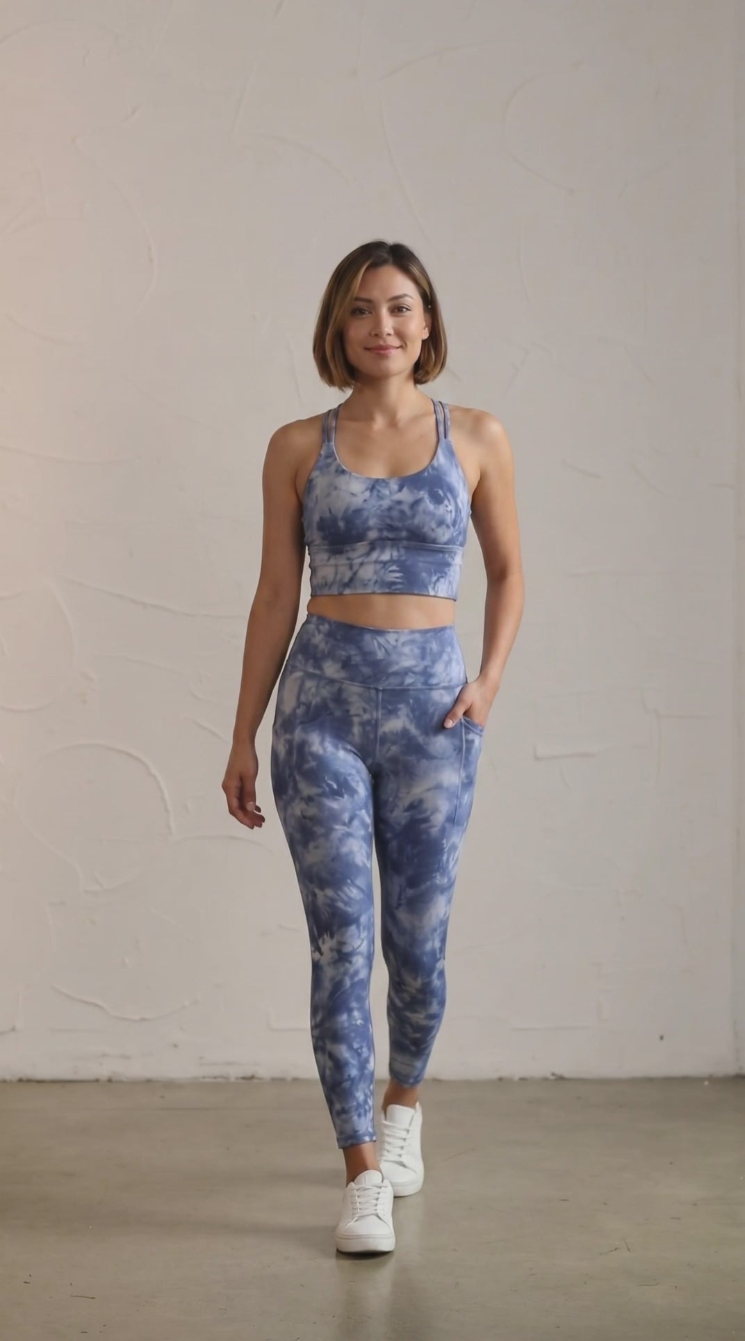 Palm Blue Tie-Dye Leggings Set